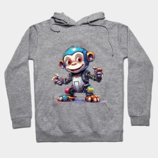 Cartoon monkey robots. T-Shirt, Sticker. Hoodie